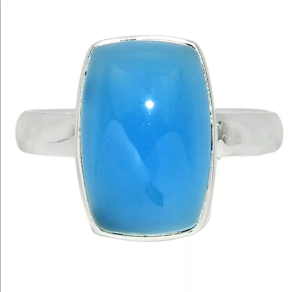 Jewelry - Beautiful blue Chalcedony sterling silver ring size 9.5
